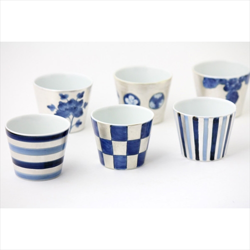 有田焼/福珠窯/銀彩染付/フリーカップ市松/Φ7 X H5.5 - テーブルライフ