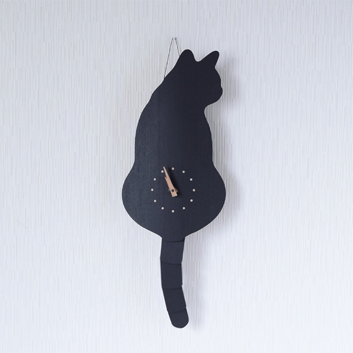 猫のしっぽをふる時計（猫時計） 藤井啓太郎 藤井 啓太郎 猫時計 クロ