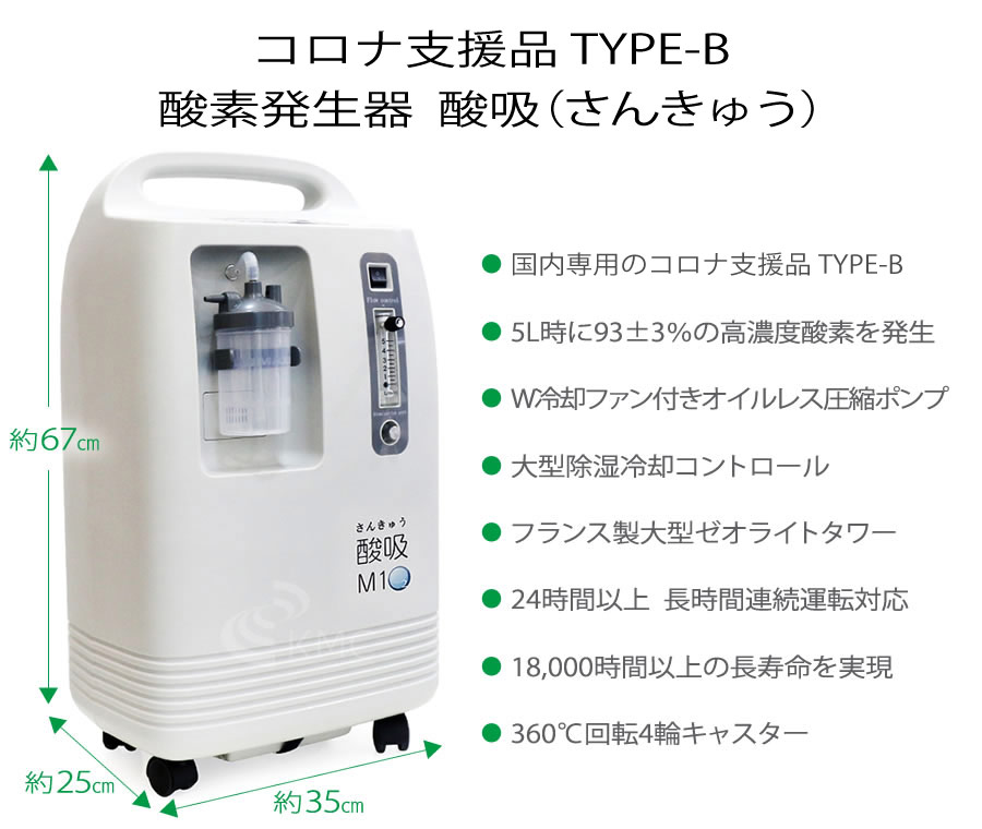 酸素濃縮器 M1O2-酸吸（さんきゅう） （新型コロナ支援品TYPE-B）