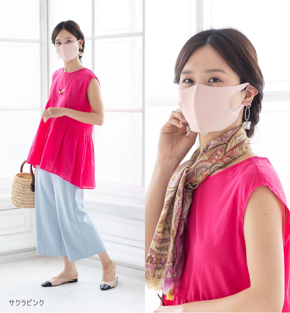 日本製】洗える超伸縮さらピタフィットマスクCOOL2枚組（品番M-003