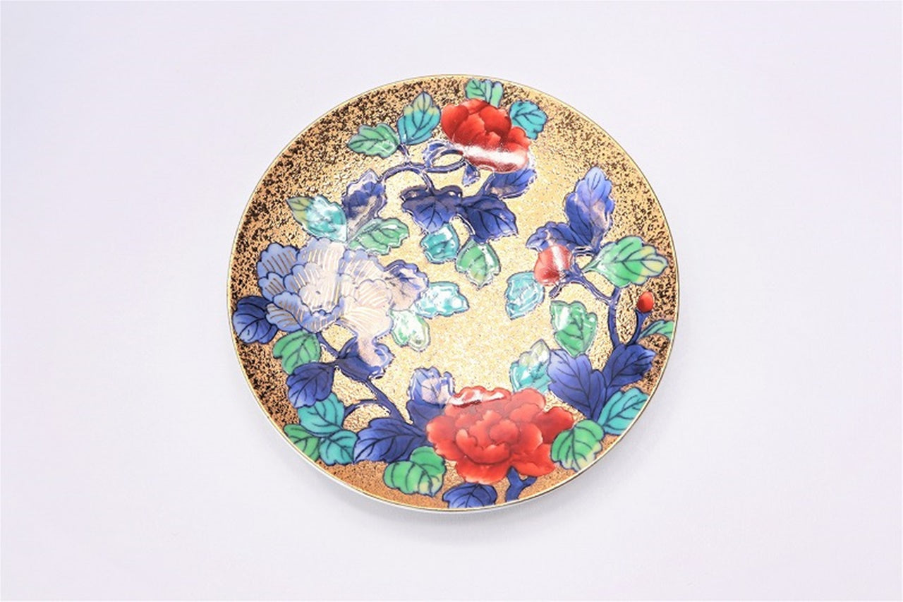 カフェ用品 「コーヒー碗 金彩 牡丹 木箱付」 金龍窯 江口天童 有田焼