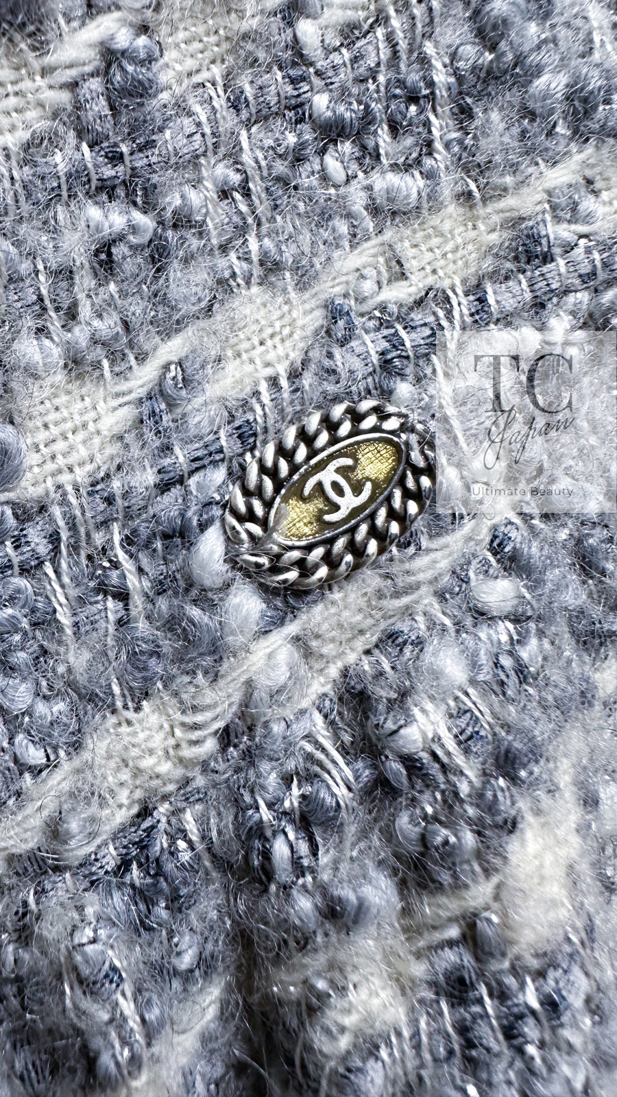 シャネル スカート CHANEL グレー シルバー ふんわり ウール カシミヤ