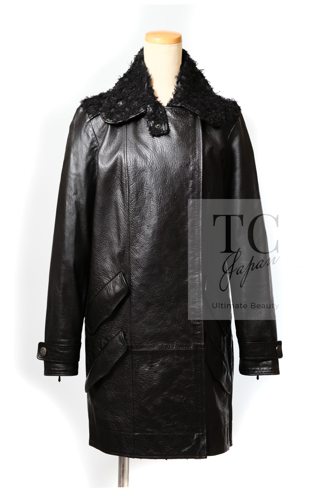 シャネル ジャケット コート CHANEL ブラック モーターサイクル