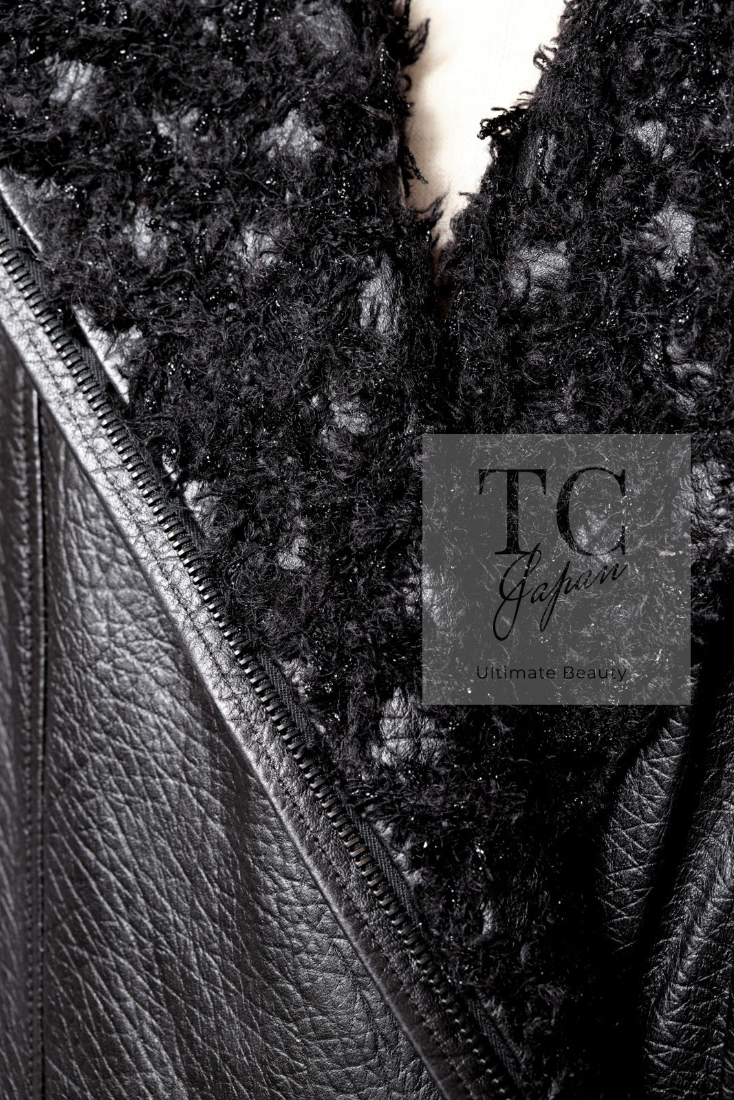 シャネル ジャケット コート CHANEL ブラック モーターサイクル