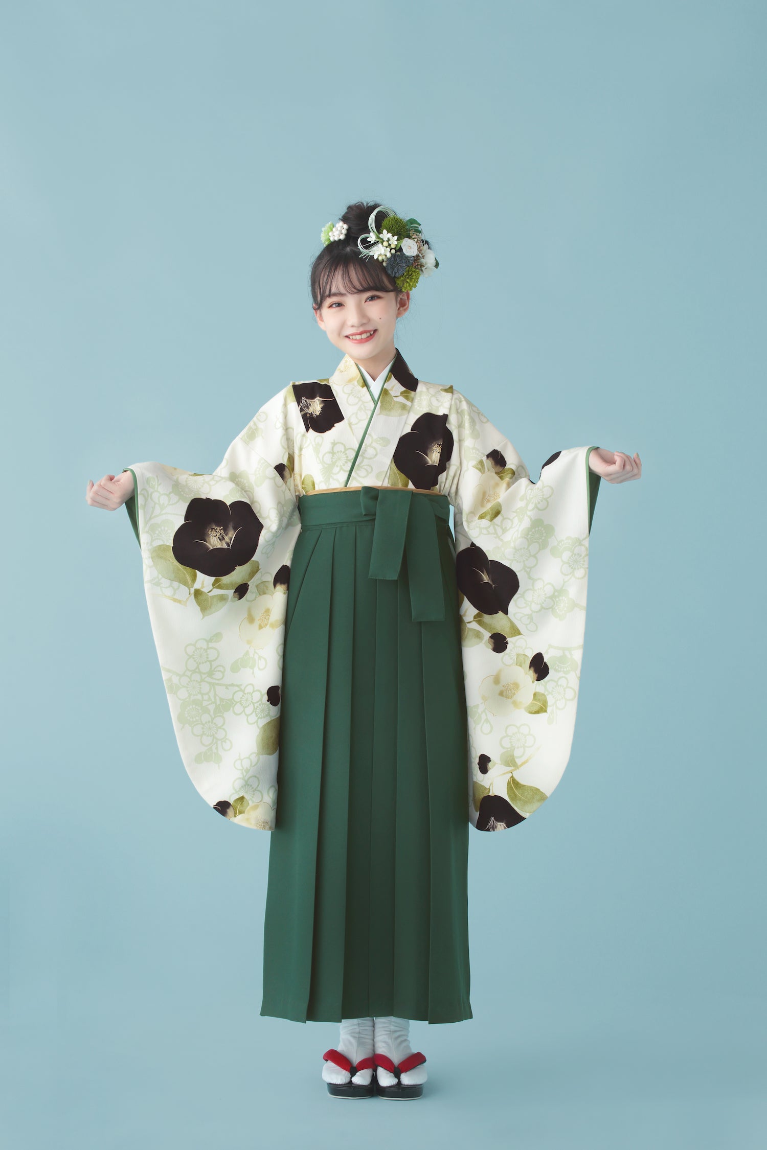 C0002 梅椿 / 黒 | 卒業式小学生袴レンタル | tententen – tententen