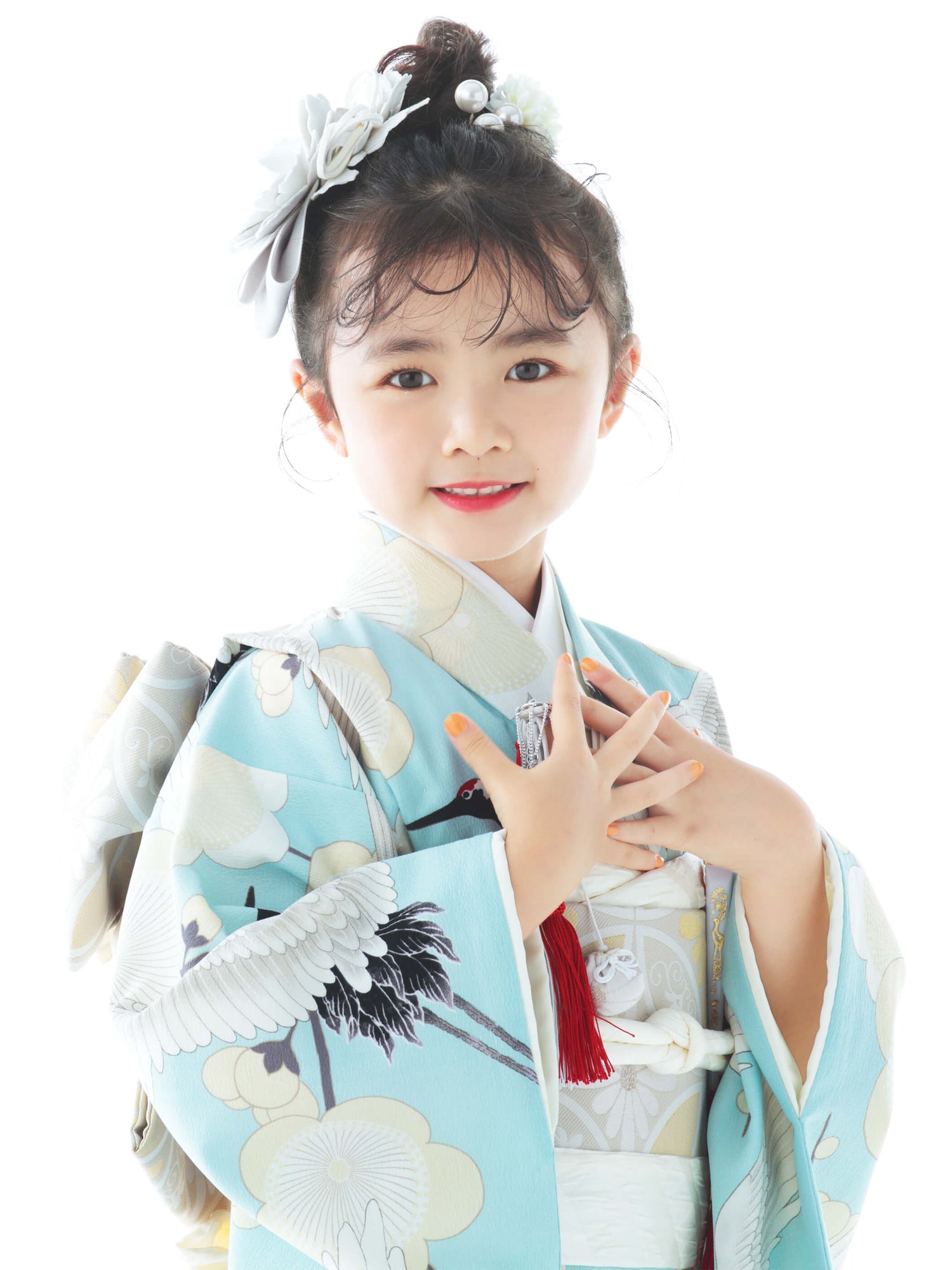 S0705 梅鶴 / 水色 | 七五三着物レンタル | tententen – tententen