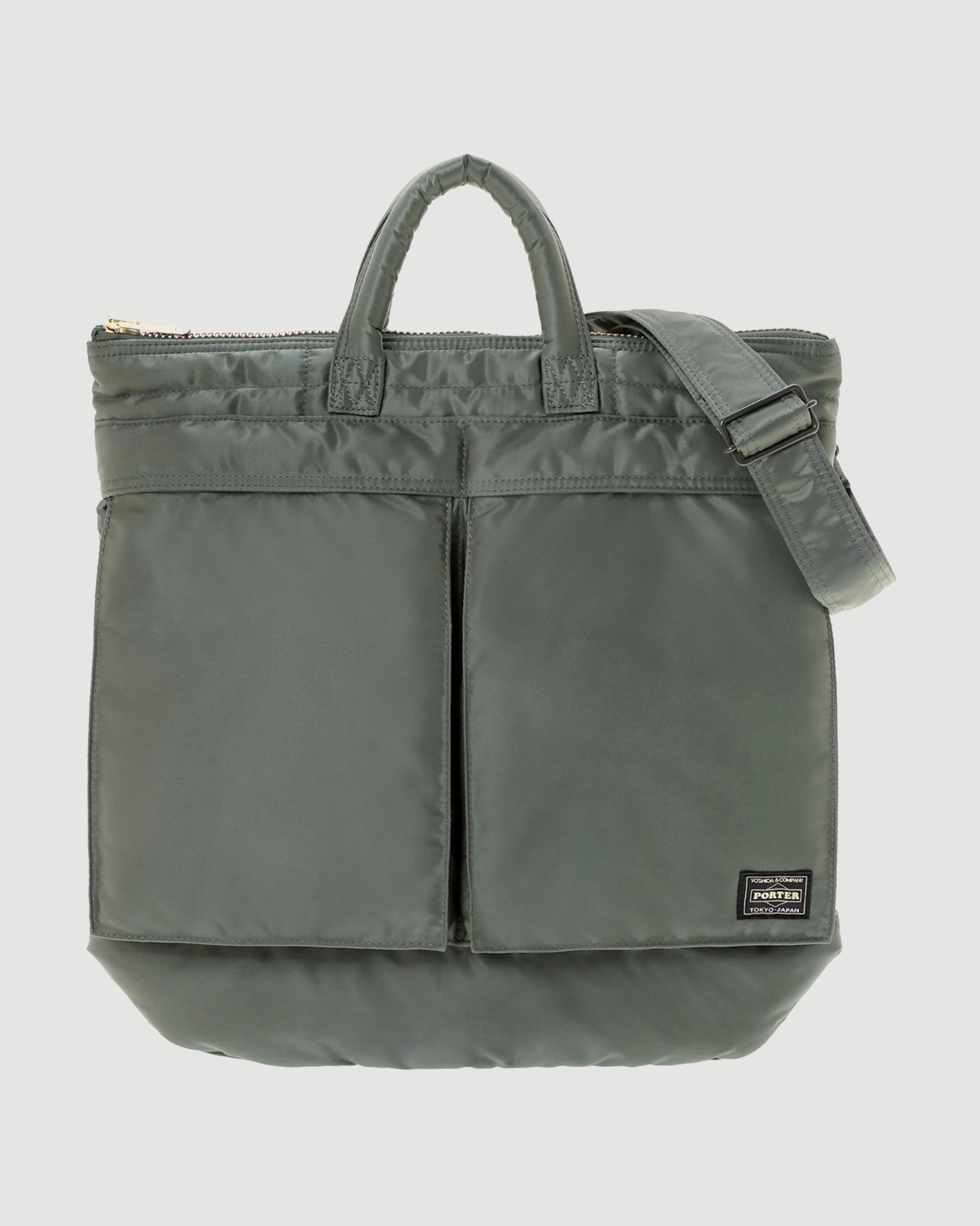 Porter Yoshida – Tanker 2Way Helmet Bag (M) Sage Green – Tenue de