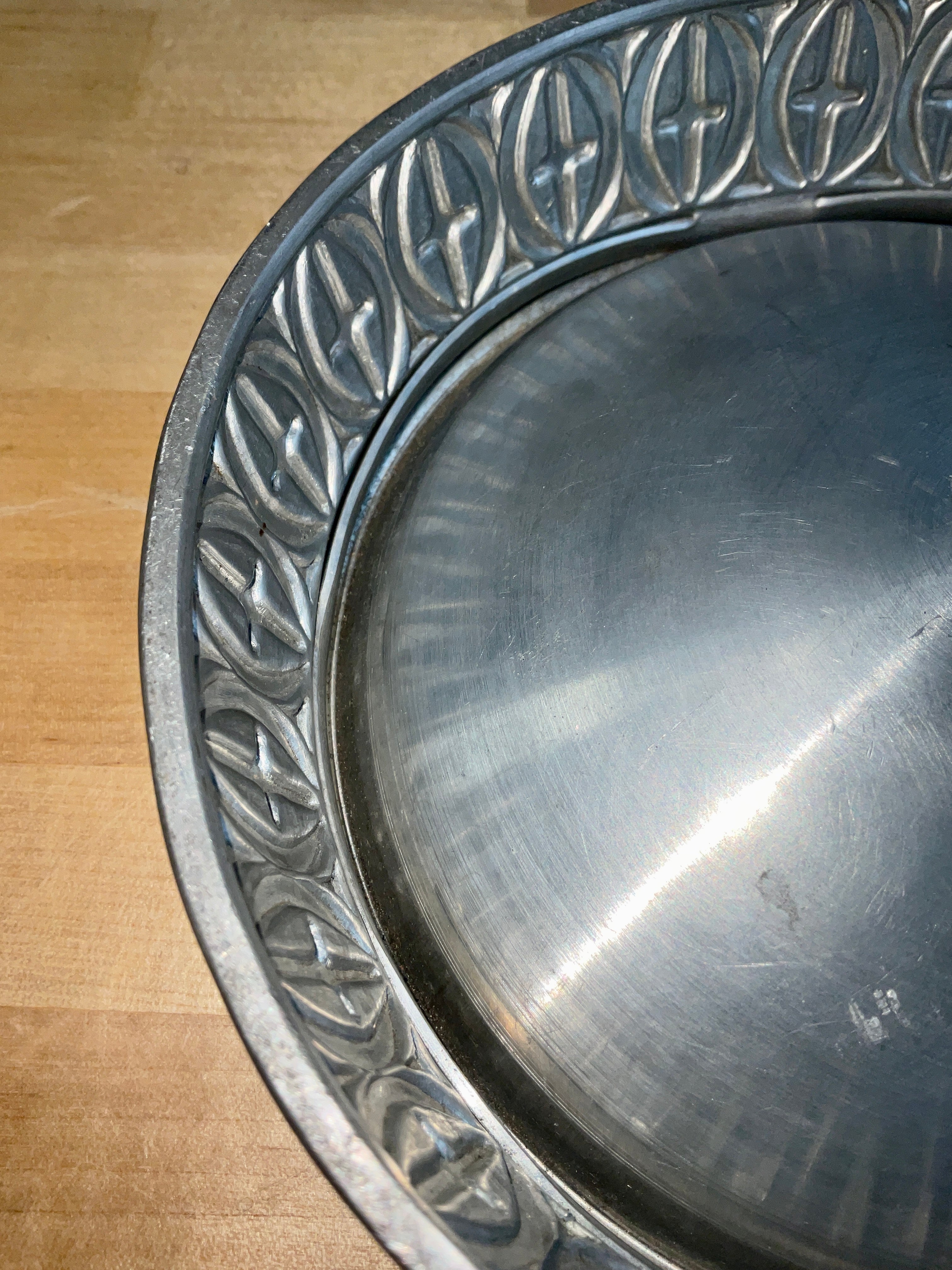 Antique Haugrud Norway Pewter Holy Water Dish - Trinket Box