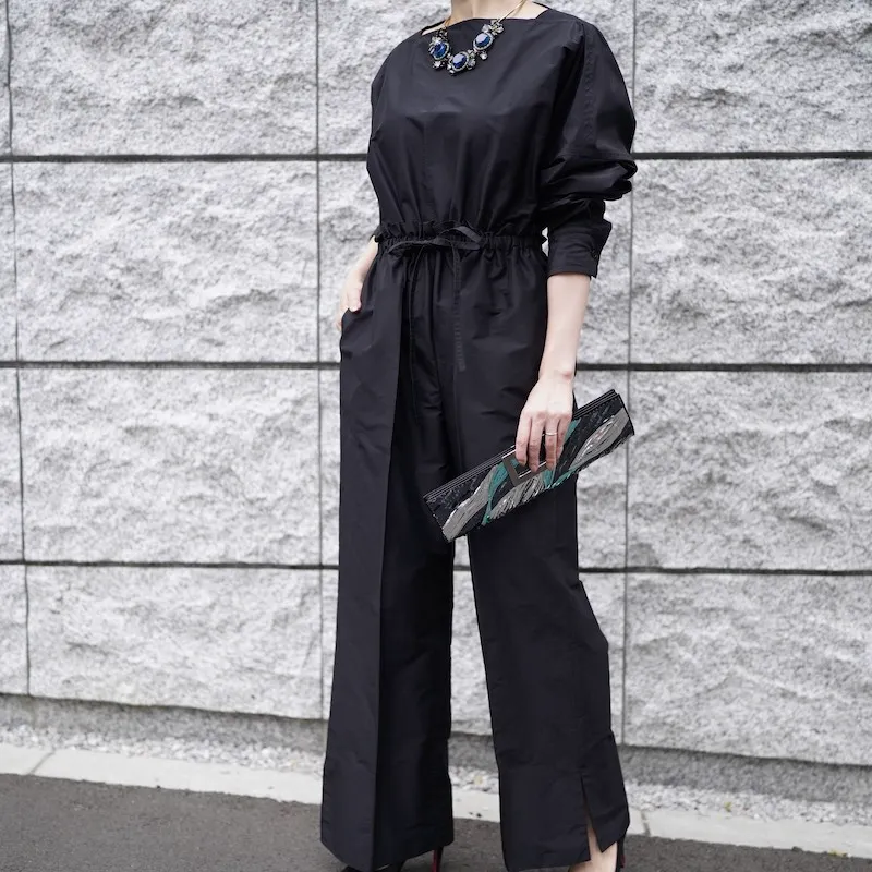 BLAMINK（ブラミンク） コットンシルクオールインワン（ブラック