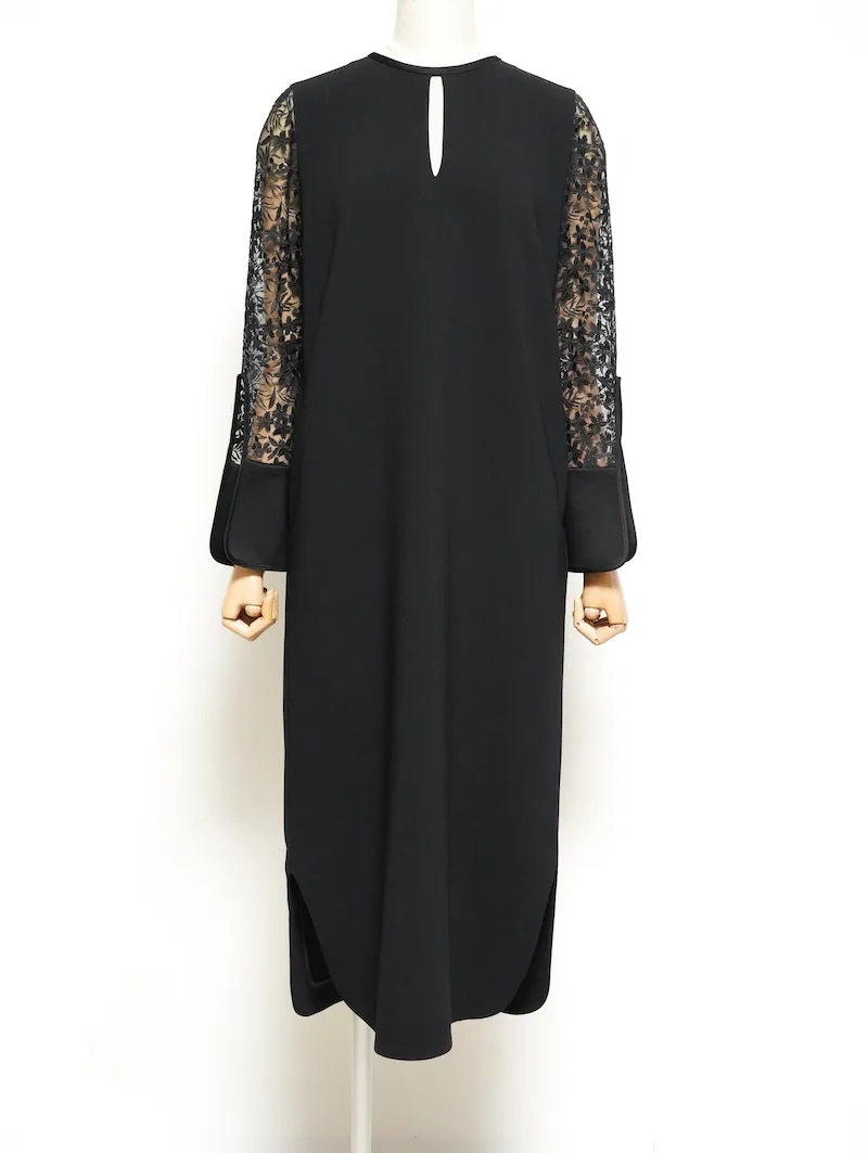 Mame Kurogouchi（マメ クロゴウチ） フローラルレーススリーブドレス