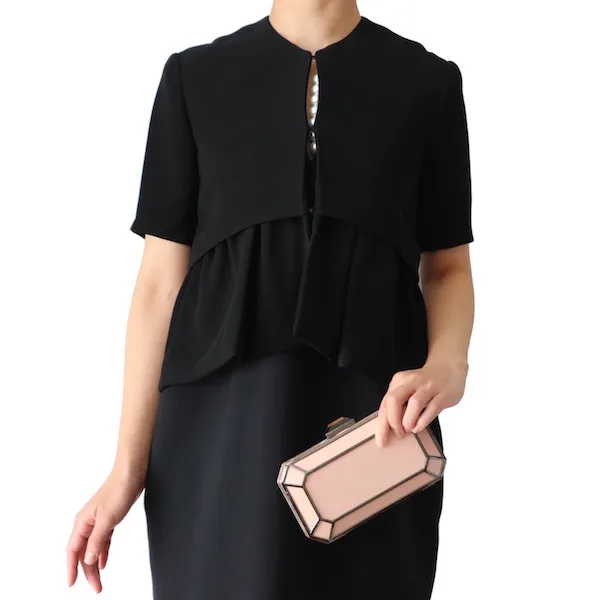 YOKO CHAN（ヨーコチャン） ハーフスリーブフリルジャケット（ブラック