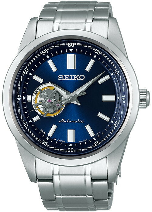 Seiko Selection Mechanical SCVE051 Men's Watch Open Heart Blue New