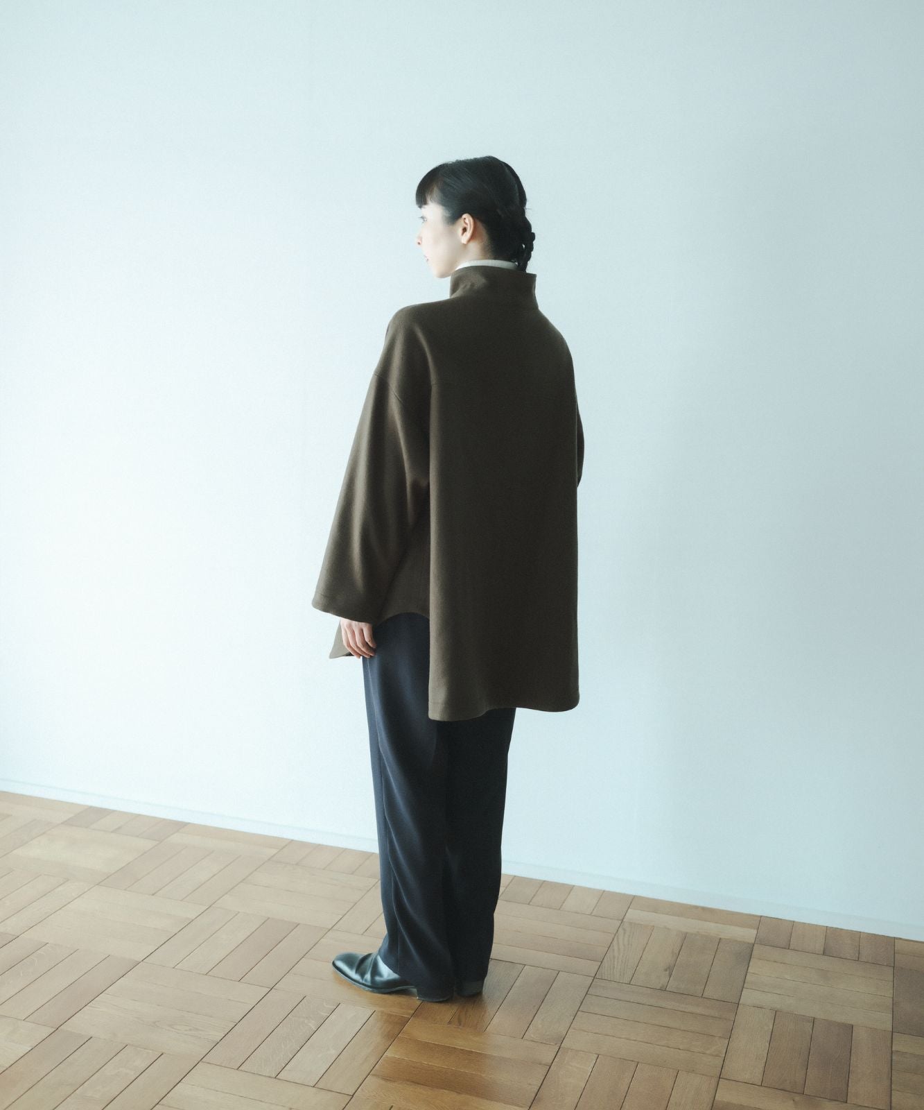 ≪通常販売≫melton stand collar half coat（メルトンスタンドカラー