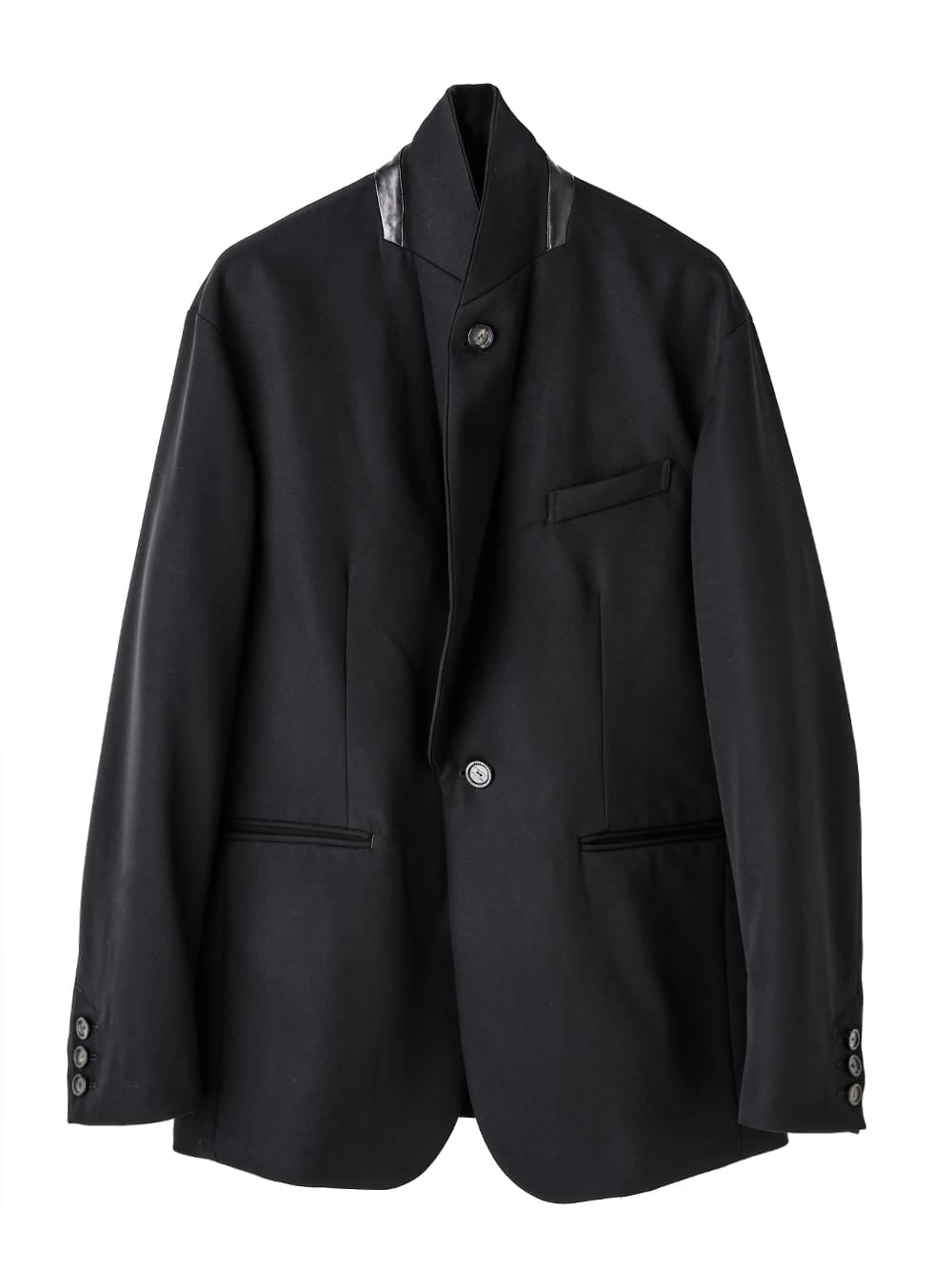 sj.0001AW25-black ショールカラーサックジャケット The Black-and