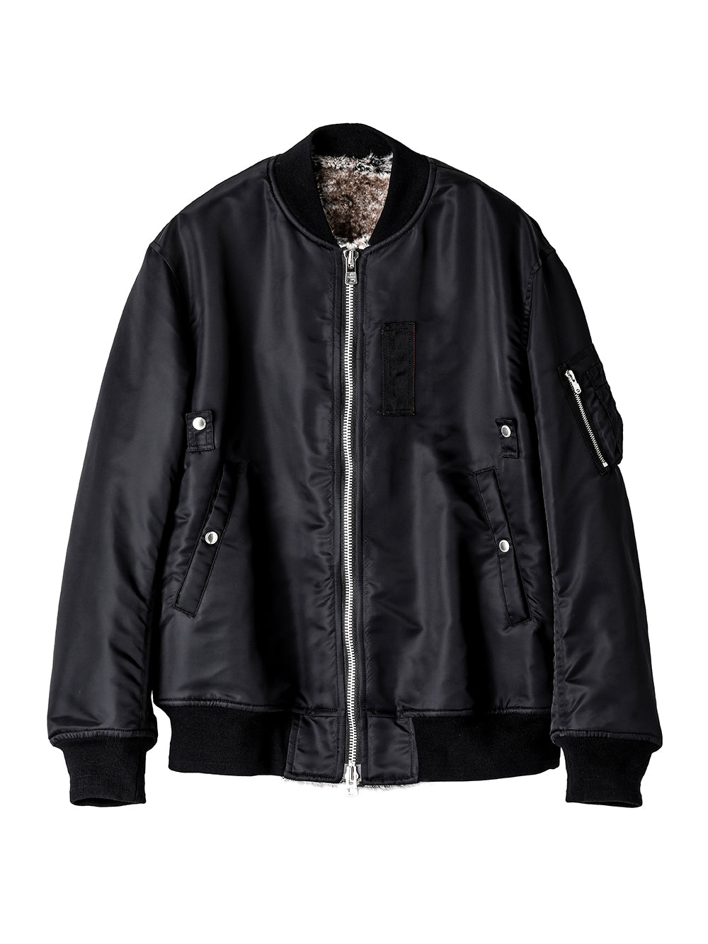 sj.0034AW25-black x gray フォーファーライニングフライトジャケット