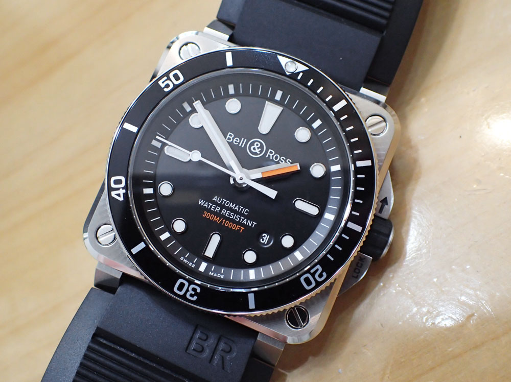 中古品【Bell＆Ross】ベル＆ロス BR03-92 ダイバー Ref.BR0392-D-BL-ST/SRB
