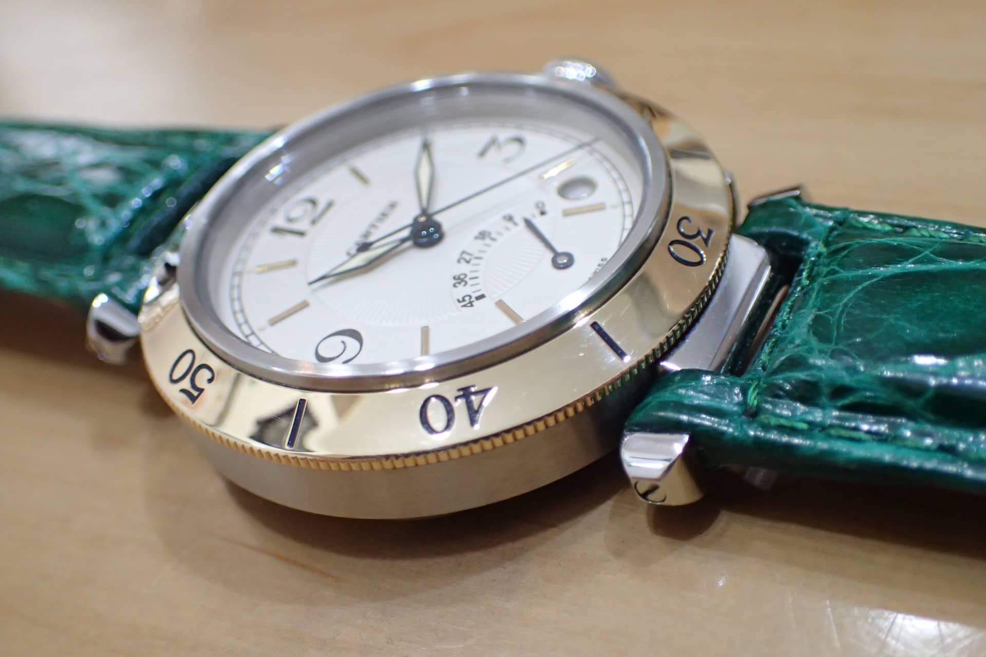 中古品【Cartier】カルティエ パシャ 38mm パワーリザーブ コンビ W31012H3