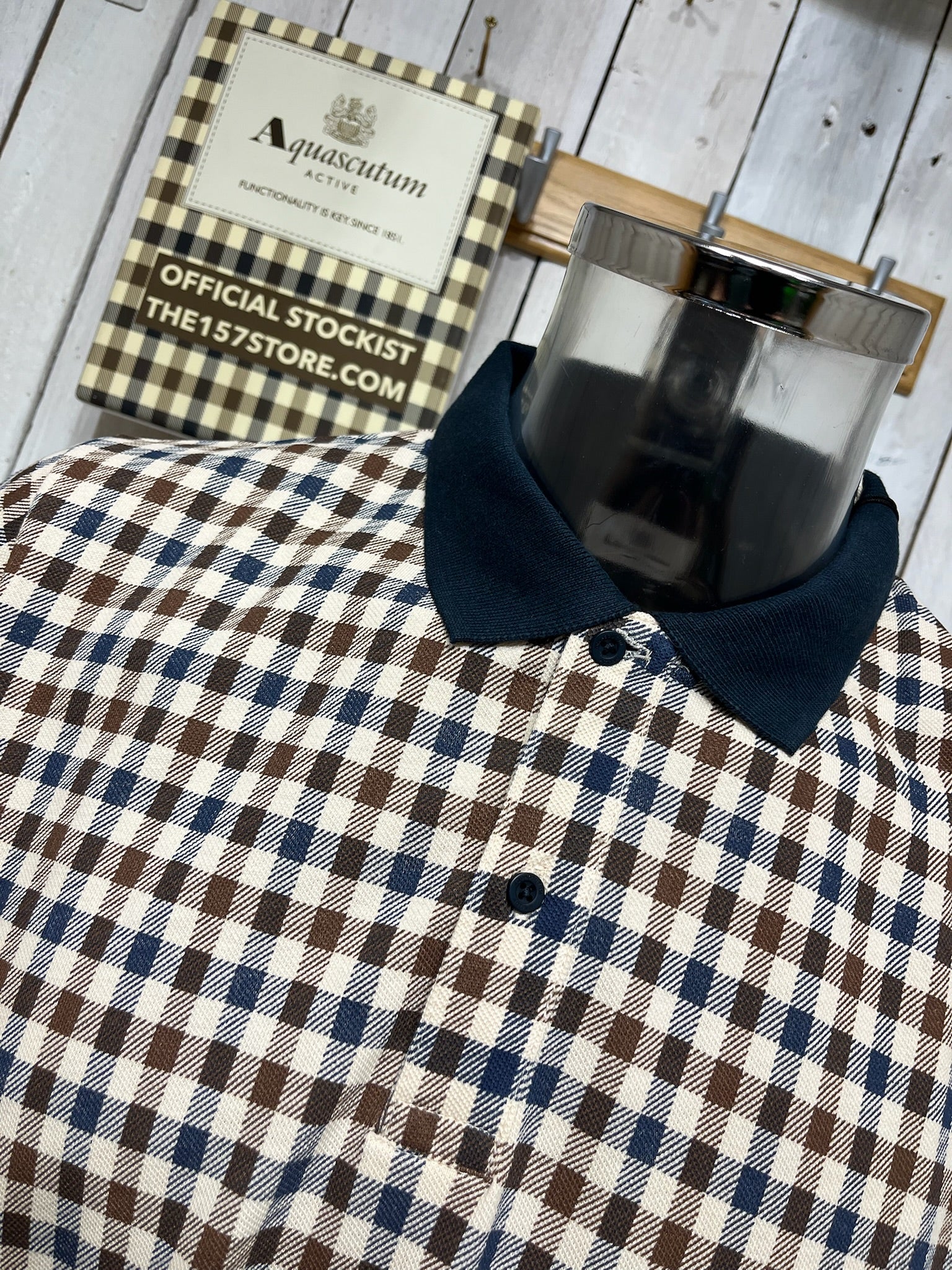 Aquascutum Iconic Club Check Polo - Navy – The157store Menswear
