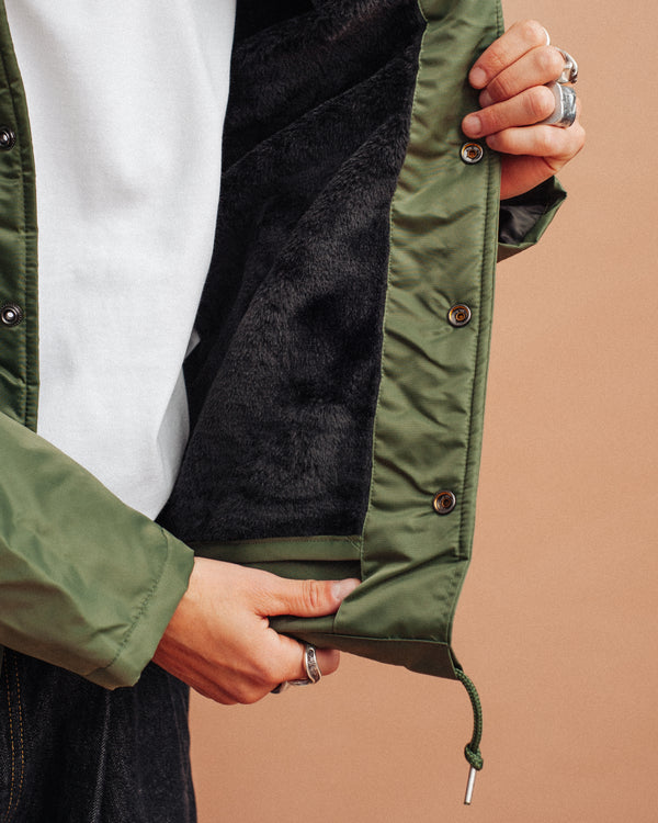 United Athle COACH JACKET FUR LINED - OLIVE - The Great Divide