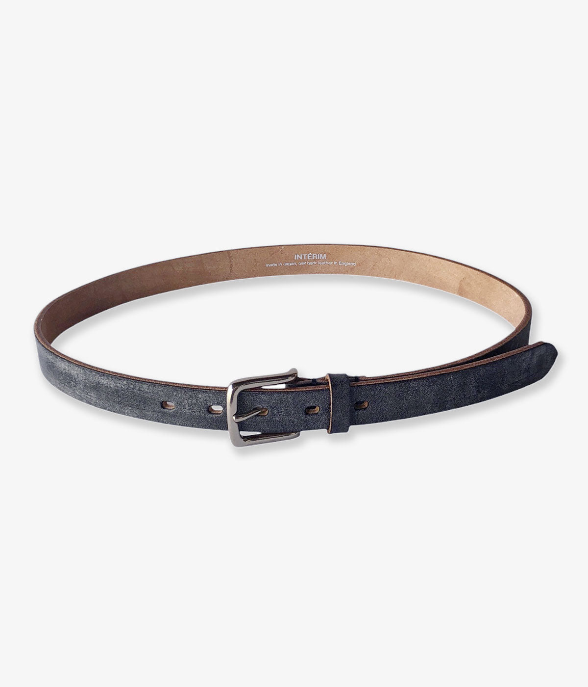 INTERIM/25mm OAK BARK LEATHER BELT (BLACK)