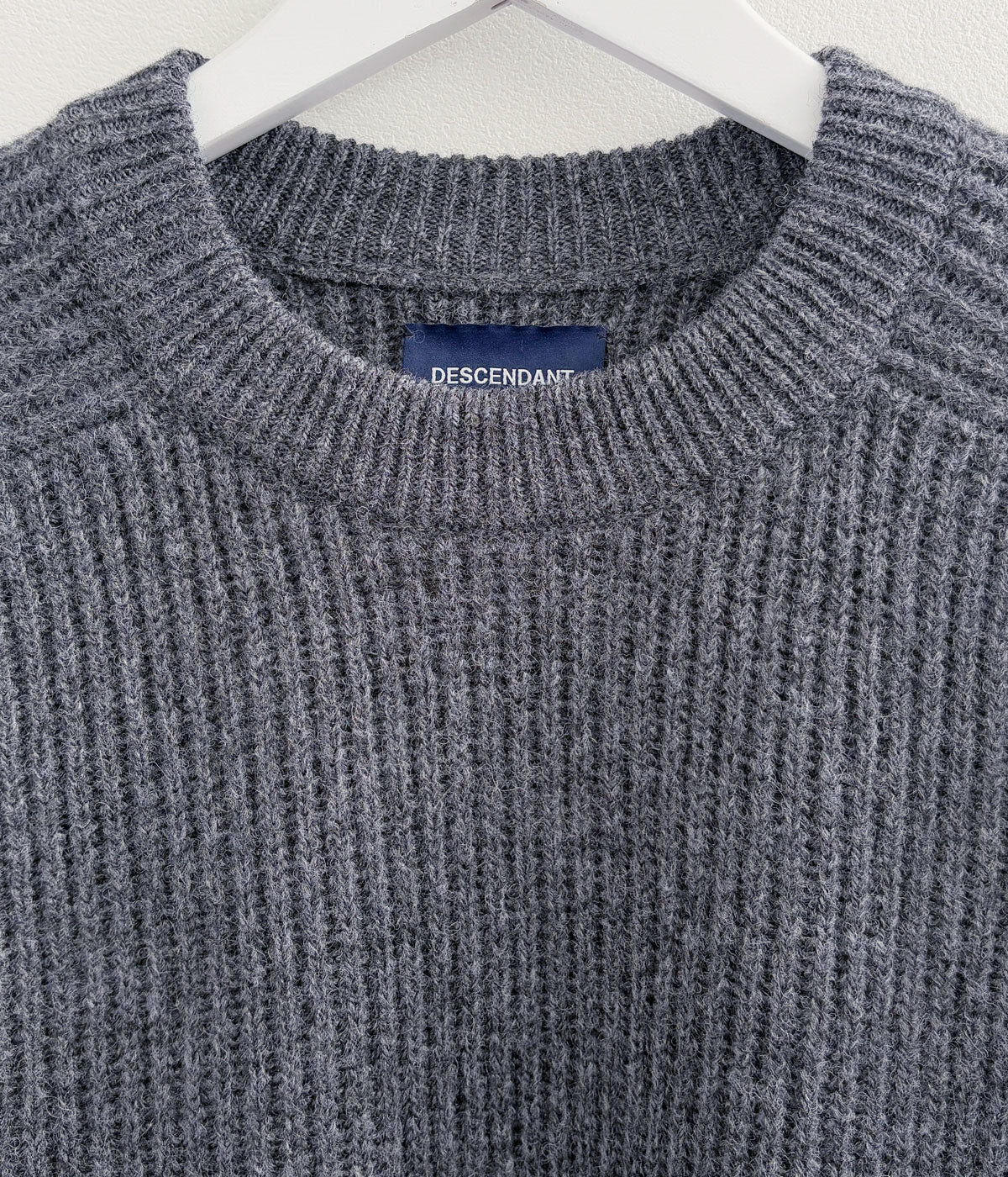 DESCENDANT/CLAM CREW NECK KNIT (GRAY)