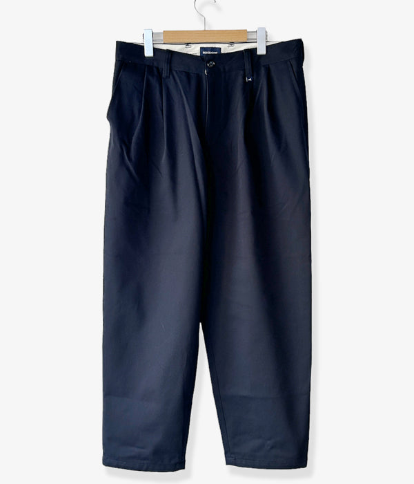 DESCENDANT/DC-3 ORGANIC COTTON TWILL TROUSERS (NAVY)