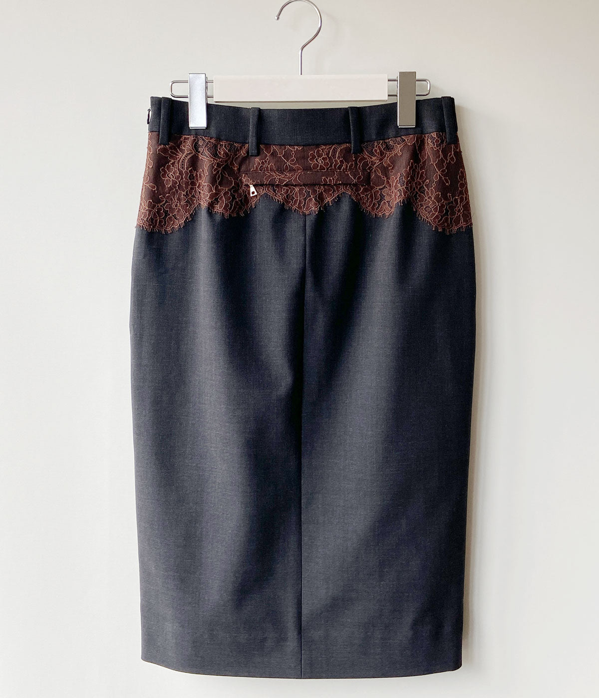 FUMIKA_UCHIDA/SUITING LACE WAIST MIDI SKIRT(CHL/BROWN)