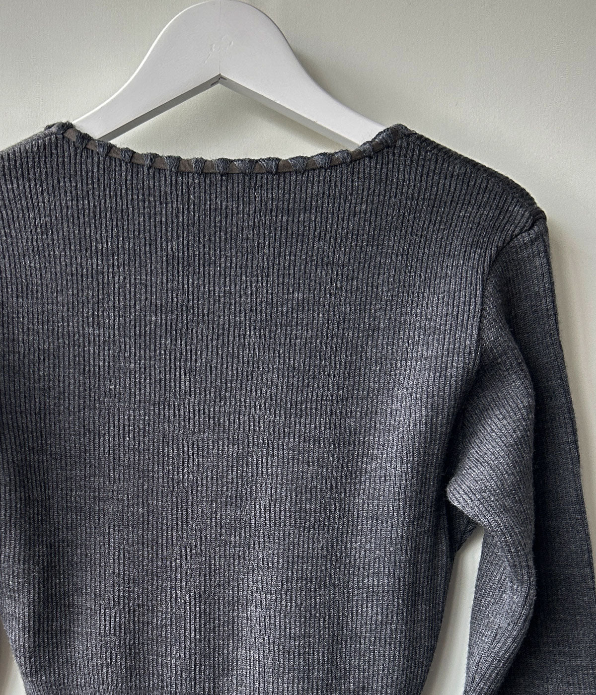 FUMIKA_UCHIDA/RIB STITCH HENLEY-NECK UNDERWEAR(TOP CHARCOAL)