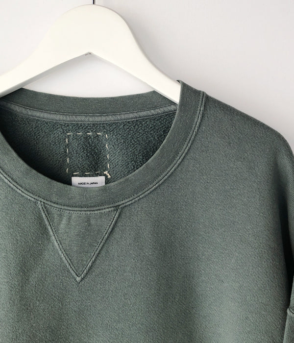 visvim/JUMBO SB SWEAT L/S DMGD (U.D.) (GREEN)