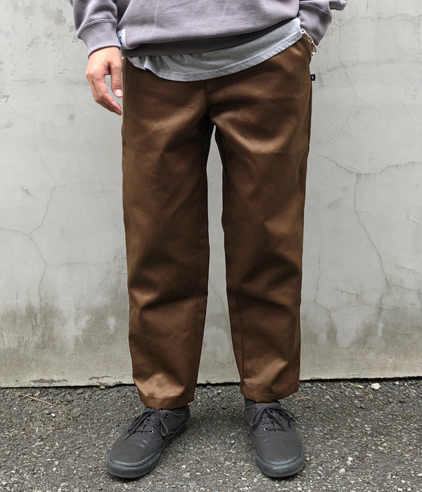 DESCENDANT/DC-6 TWILL TROUSERS (BROWN)
