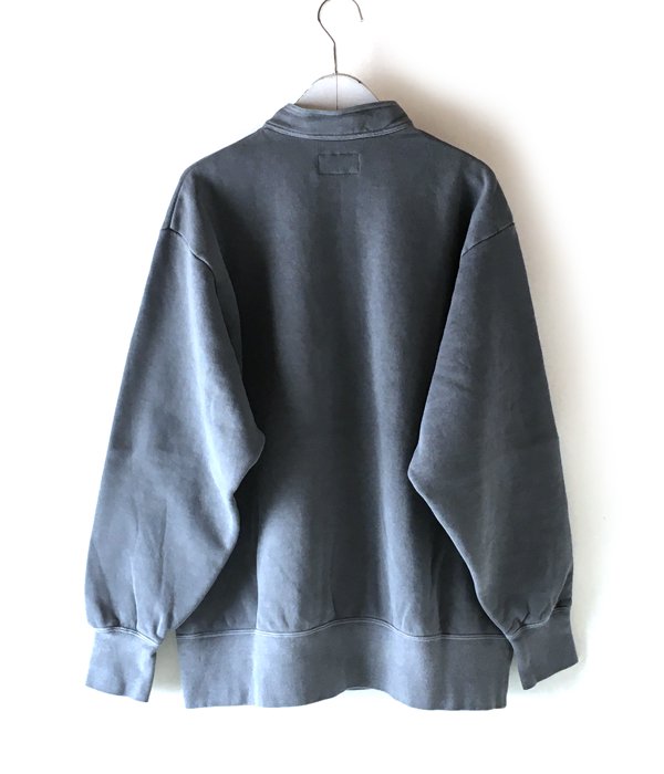 DESCENDANT/VOIL HENLEY NECK SWEATSHIRT (BLUE)