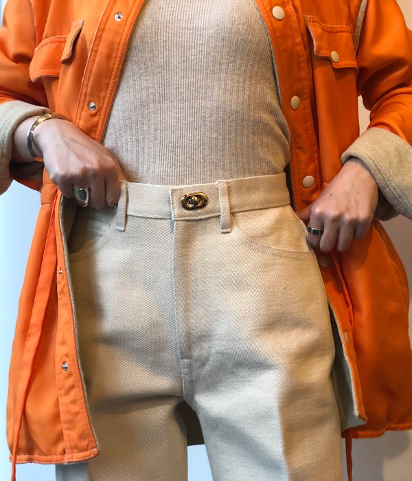 FUMIKA_UCHIDA/DENIM BONDING WIDE STRAIGHT PANTS(NATURAL/WHT)