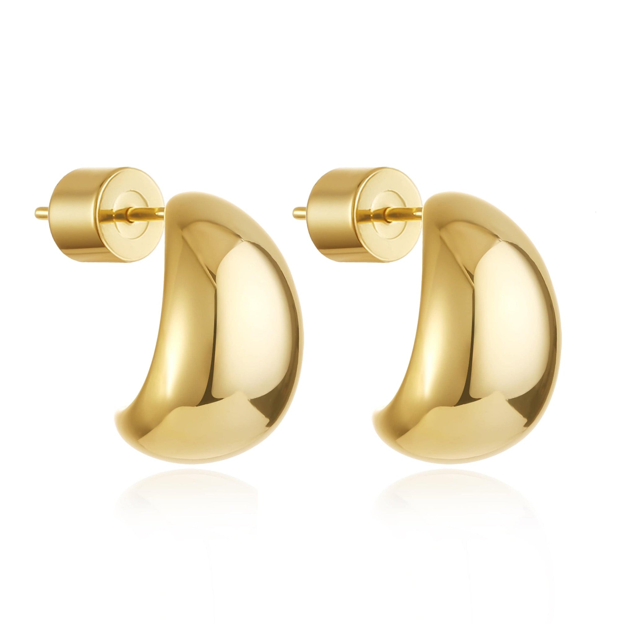 Amadora Dome Hoop Earrings | Bold Sculpted Gold Hoops – The