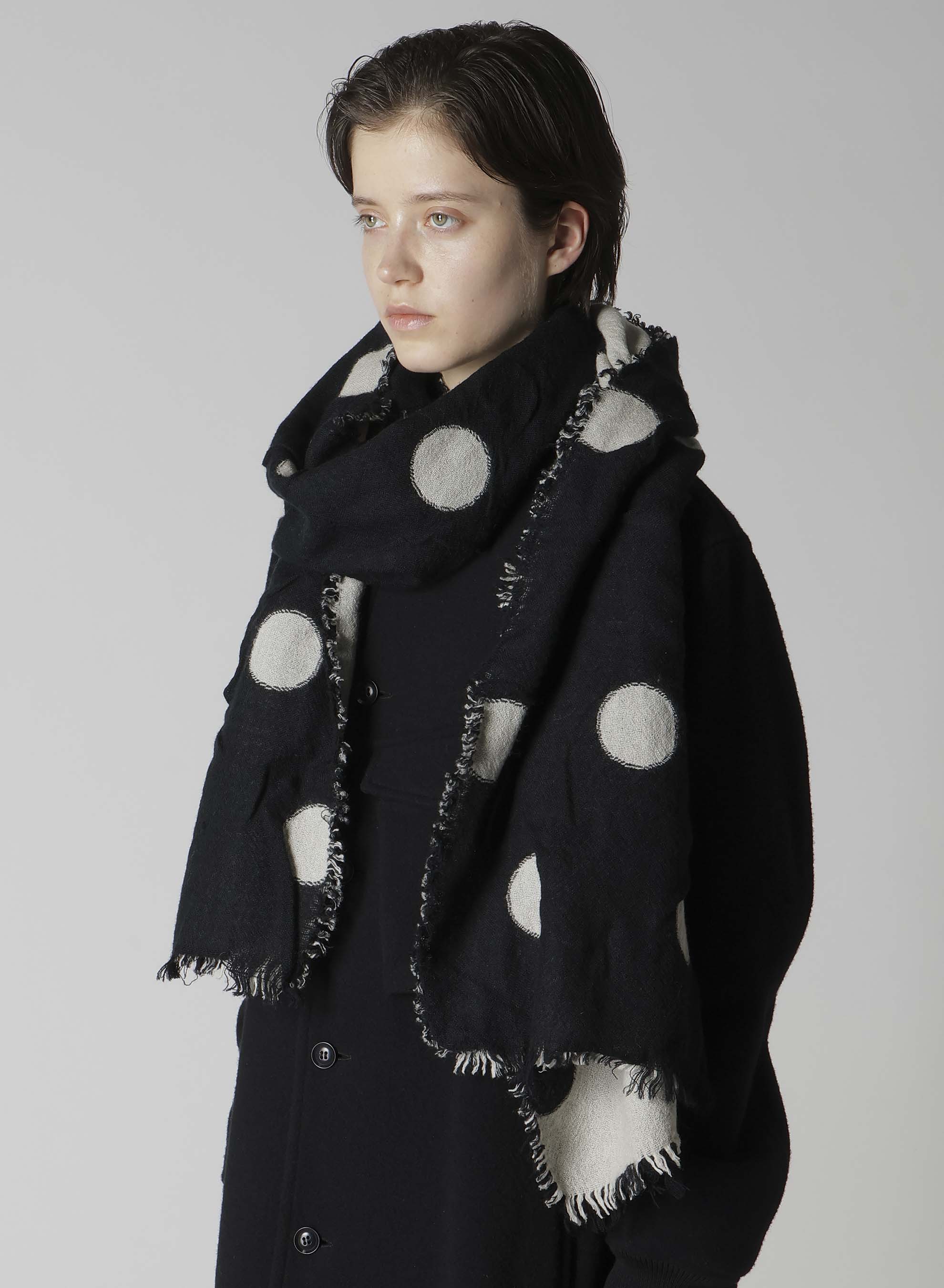 小物 2000s archive Polka dot long scarf y2k WOOL MILLING