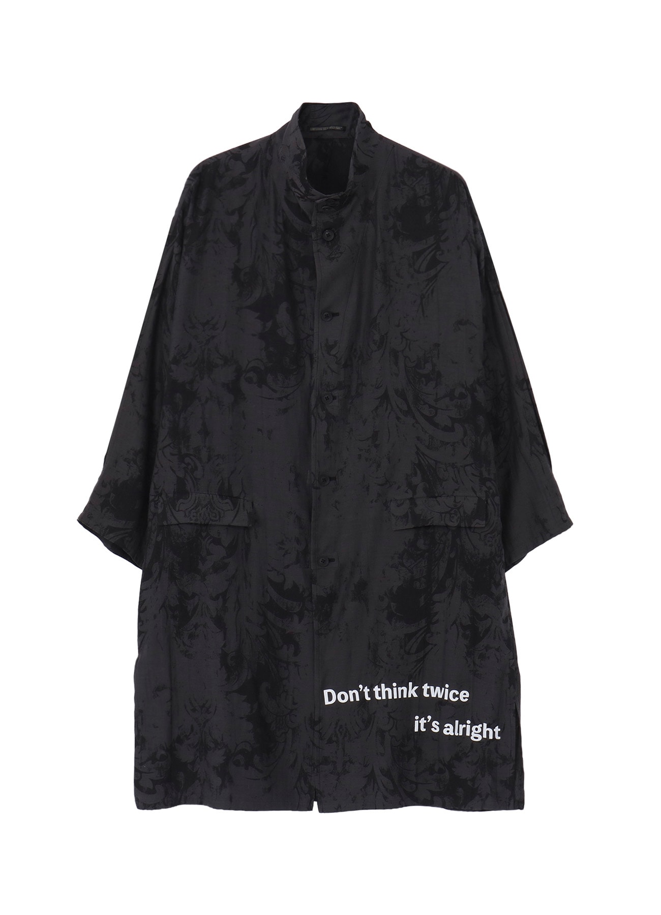 JACQUARD PATTERN MESSAGE PRINTED STAND JACKET(M Black): Yohji