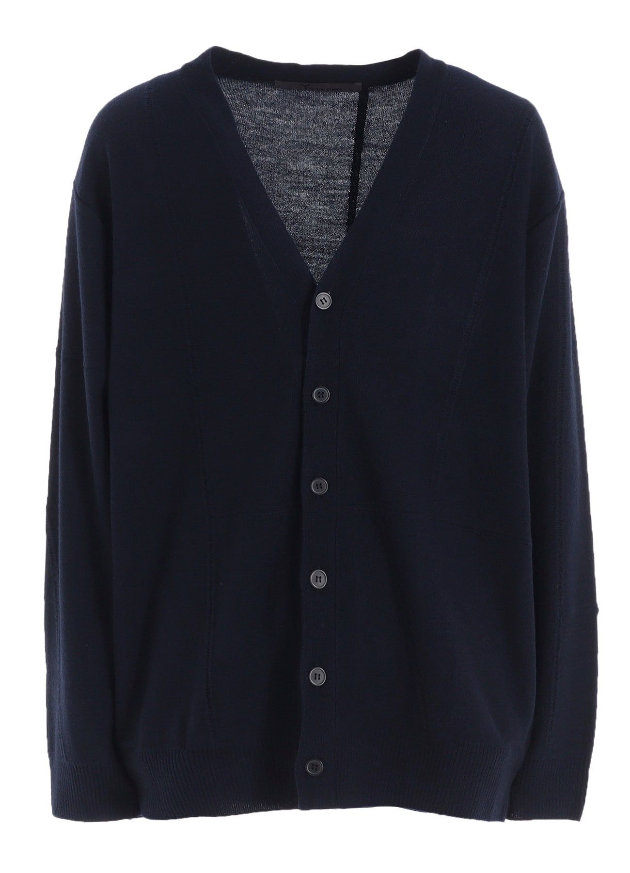 V-NECK CARDIGAN WITH PANEL DESIGN(FREE SIZE Navy): Vintage