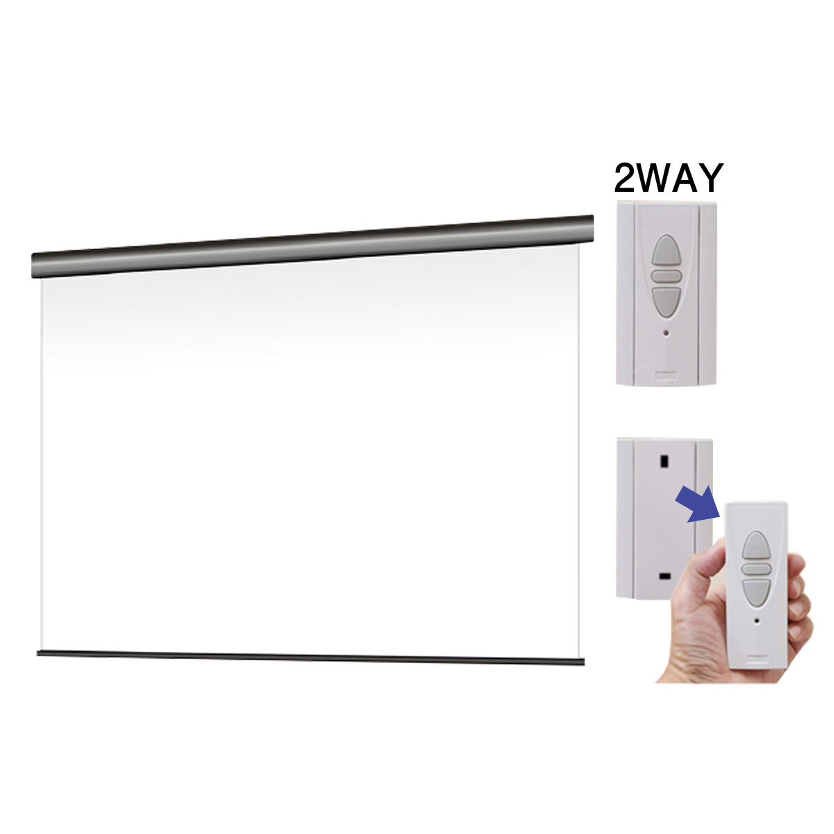 遠距離操作電動スクリーン ケースなし 16：10 100インチ 壁リモコン