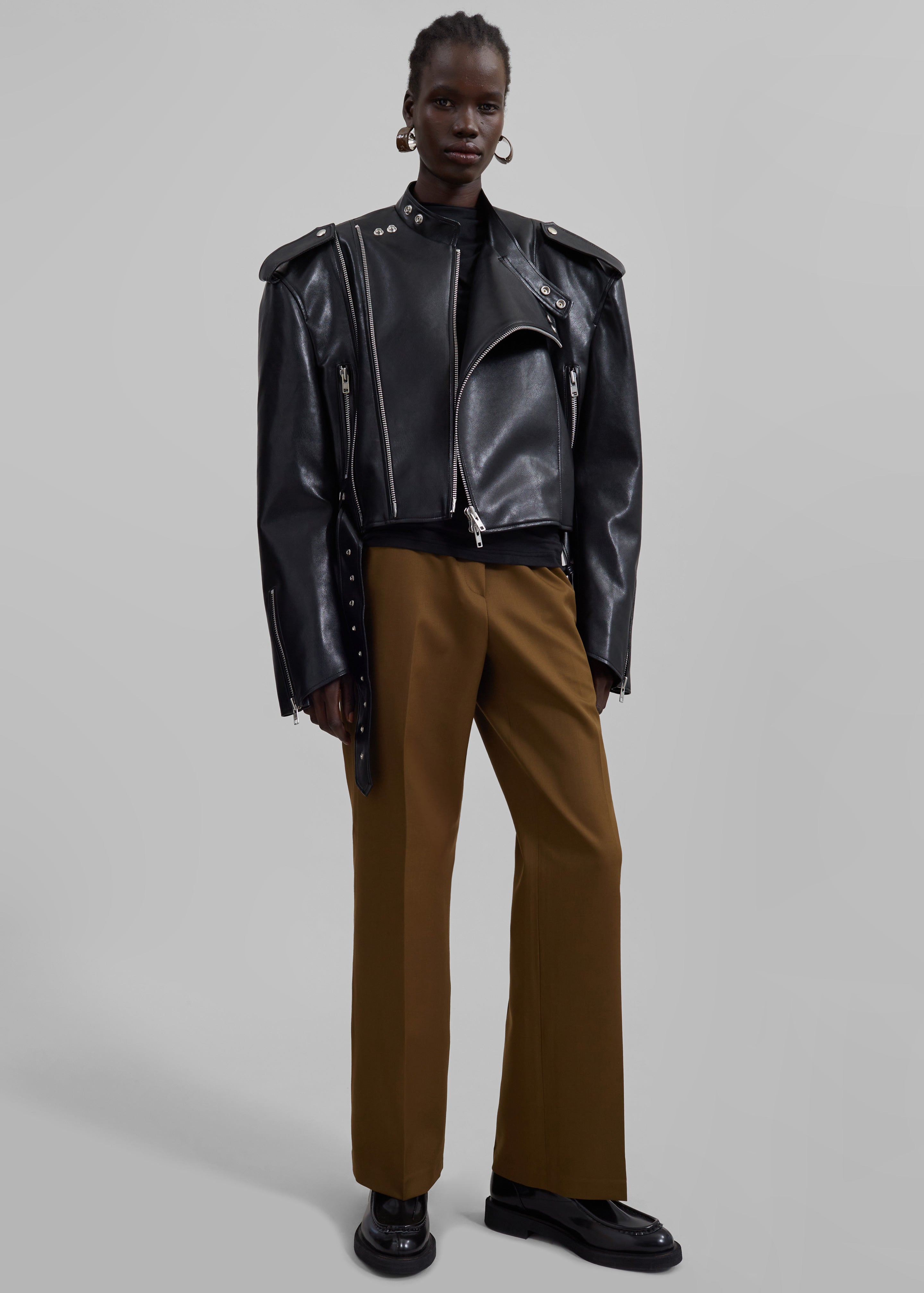 Teagan Boxy Faux Leather Jacket - Black – The Frankie Shop