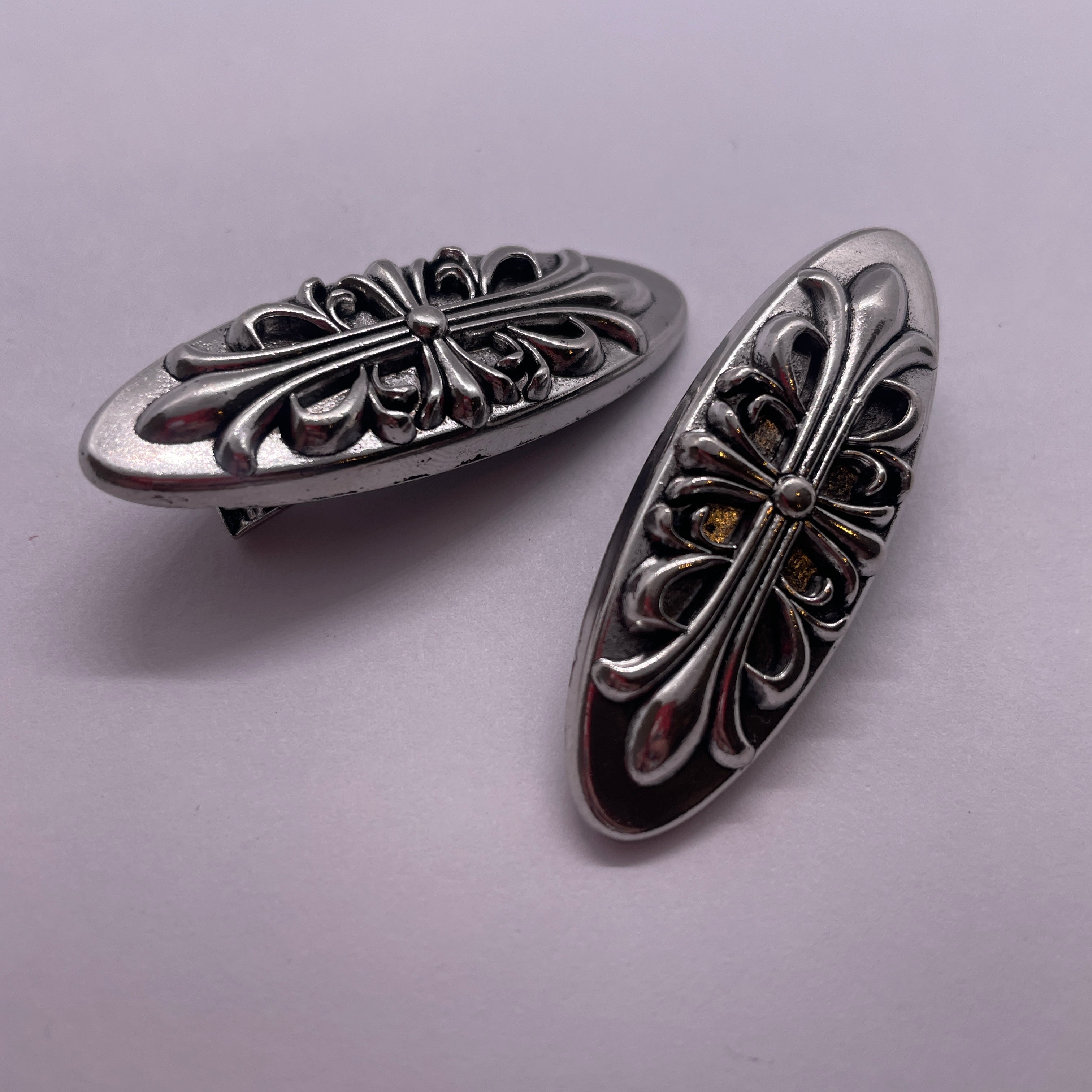 Chrome Hearts Cross Inspired Round Hair Clip (1 clip) – Thirteen