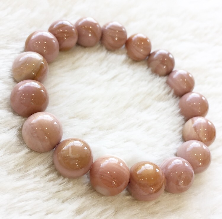 ピンクアラシャン瑪瑙（メノウ）ブレスレット 001 / Thida Stone