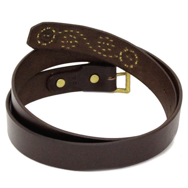 ミ*コ様 1度着用のみ HTC スタッズベルト ブラウン シェル 34 ミ*コ様