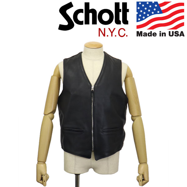 正規取扱店 Schott (ショット) 3951001 193V LEATHER VEST レザー