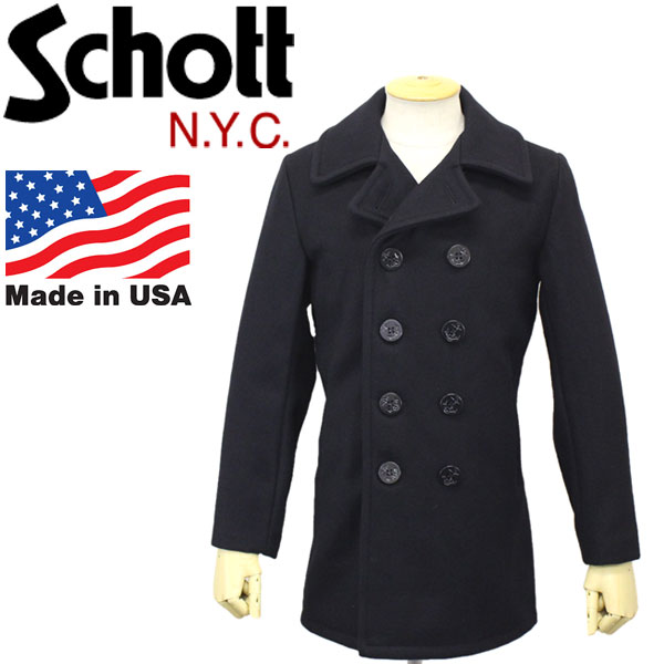 正規取扱店 Schott (ショット) 753UST MELTON PEA COAT TALL (メルトン