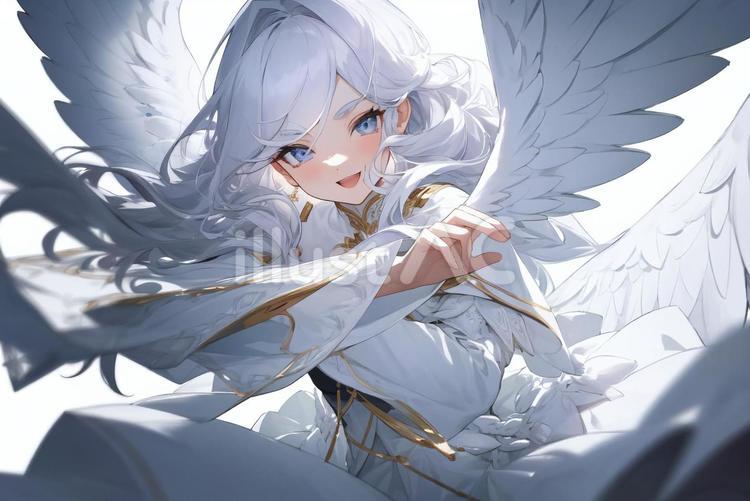 天使の女の子イラスト - No: 24489501｜無料イラスト・フリー素材なら