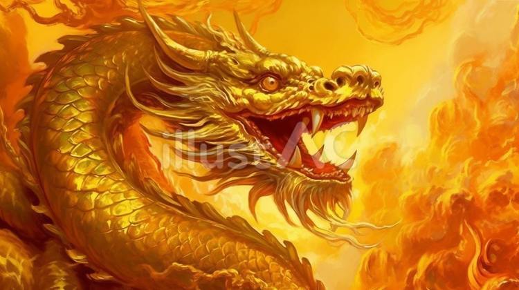 金運上昇の金龍イラスト - No: 23978686｜無料イラスト・フリー素材