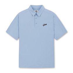 WAAC X JONES】MEN ラインポイントポロシャツ ライトブルー