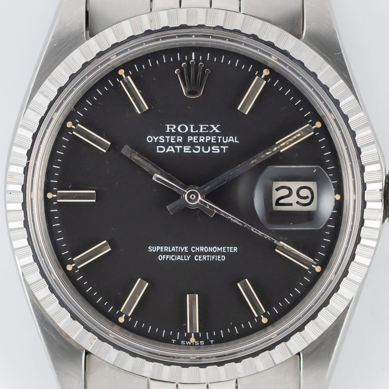 ROLEX DATEJUST Ref.1603 Black Matte Dial – TIMEANAGRAM