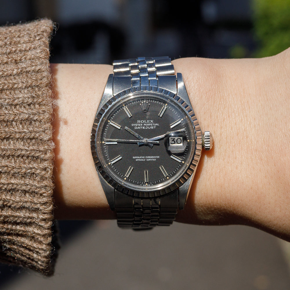 ROLEX DATEJUST Ref.1603 Black Matte Dial – TIMEANAGRAM