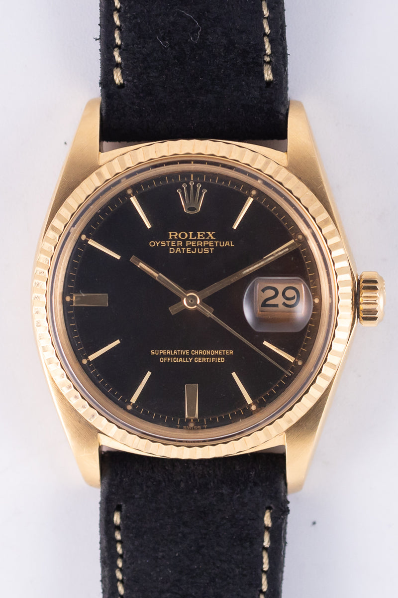 ROLEX DATEJUST Ref.1601 Tropical Black Gilt “Doorstop Dial” 18K