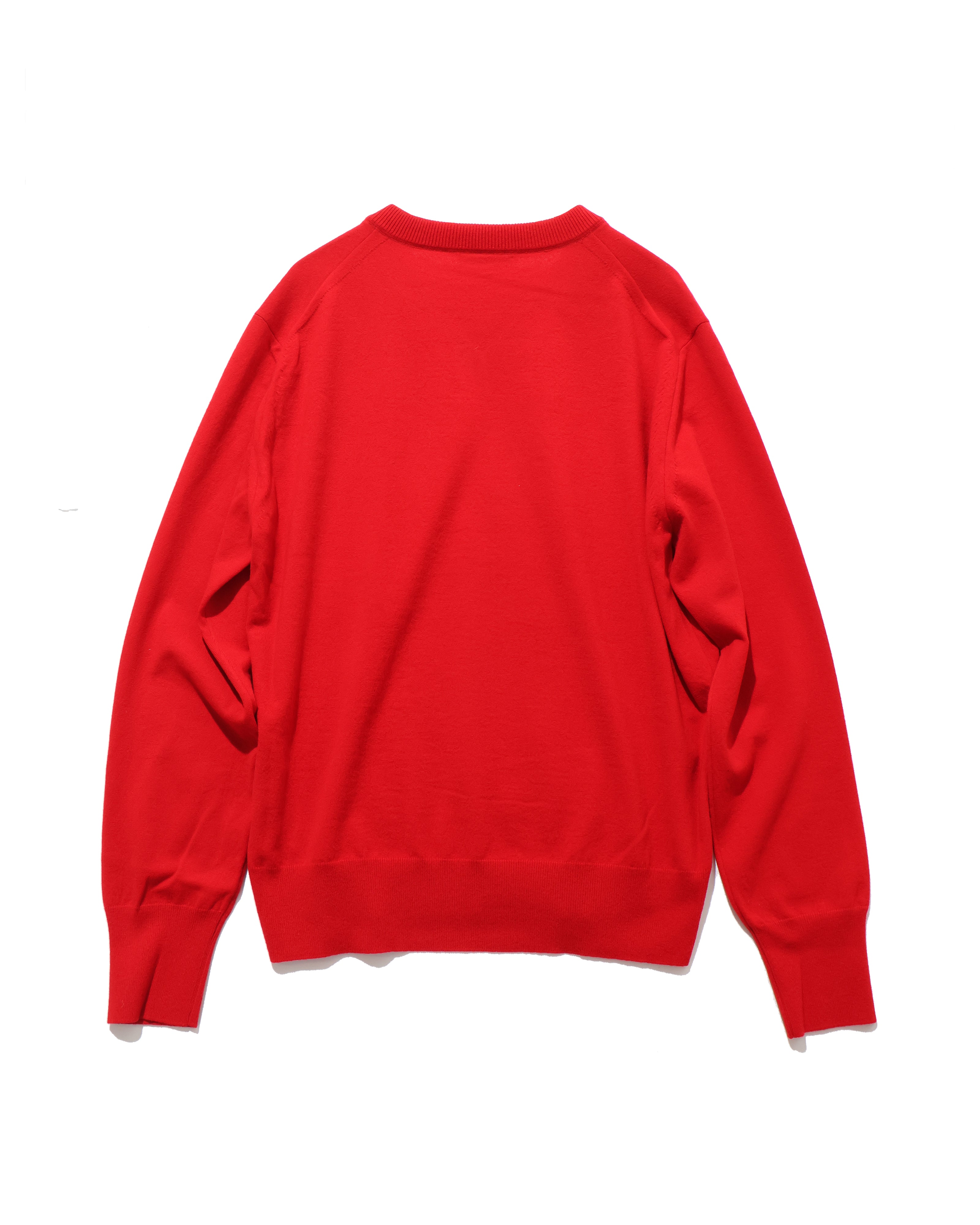 HIGH TWIST WOOL KNIT V-NECK P/O RED – TIME AFTER TIME